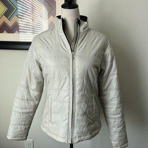 LL Bean Cream Fitted Quilted Winter Jacket M